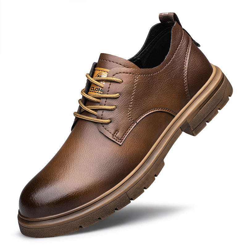 Zapatos de plataforma de cuero de vaca para hombre con cabeza grande