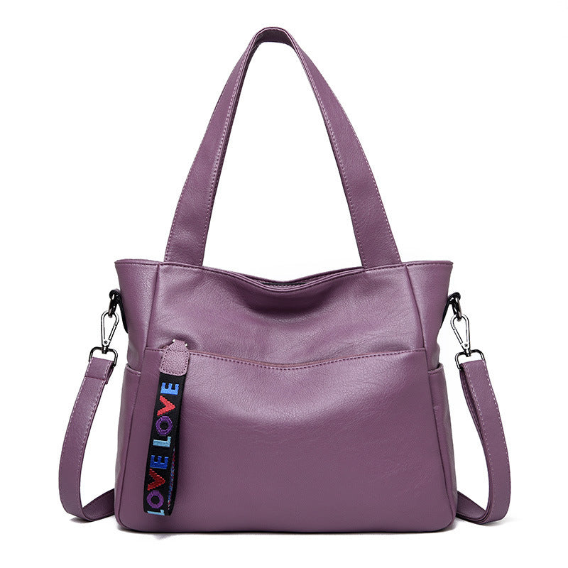 Bolso de mano de gran capacidad para mujer, de piel suave, tipo mensajero