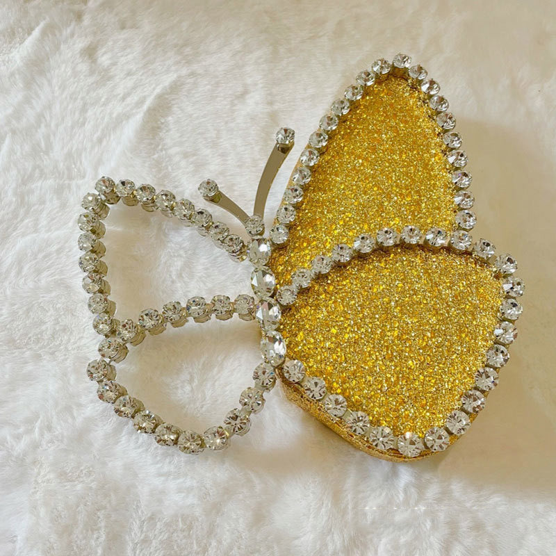 Bolso de mano de mariposa de moda con diamantes Bolso de mano de cena con diamantes