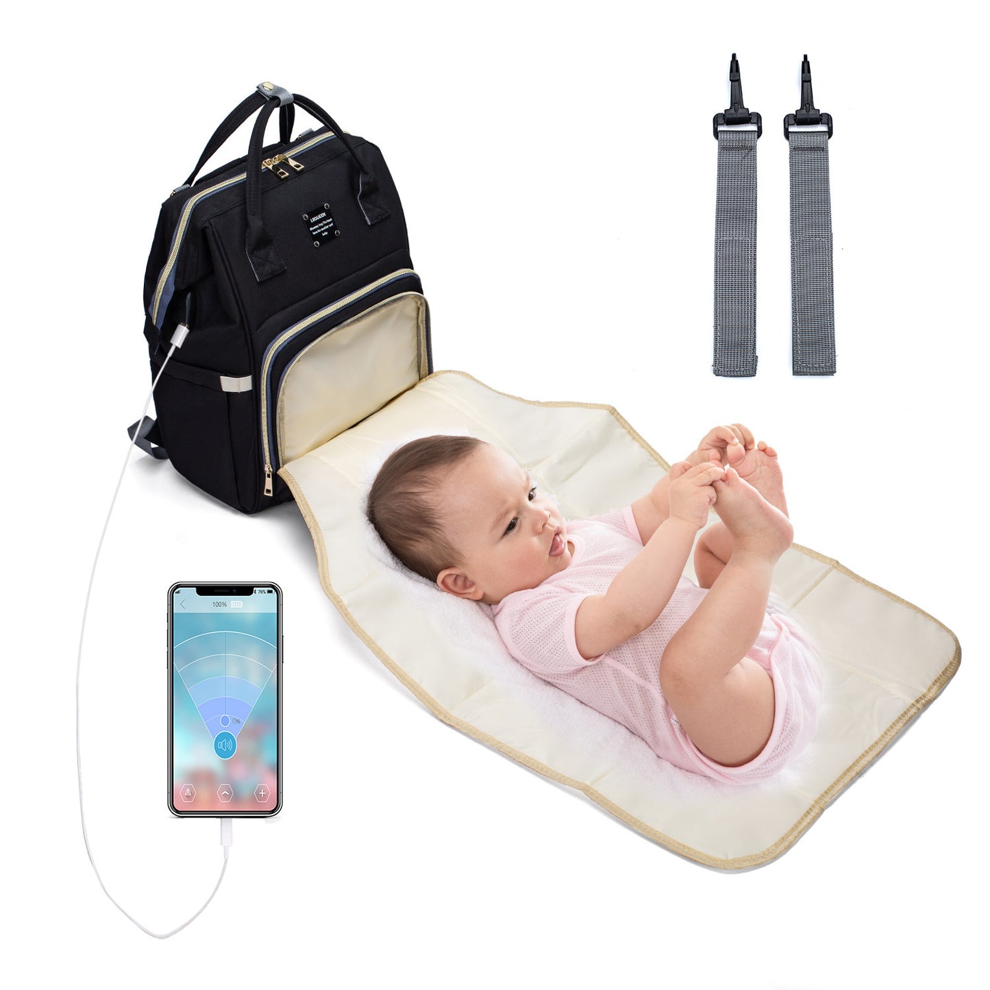 Mochila multifuncional de gran capacidad para mamá