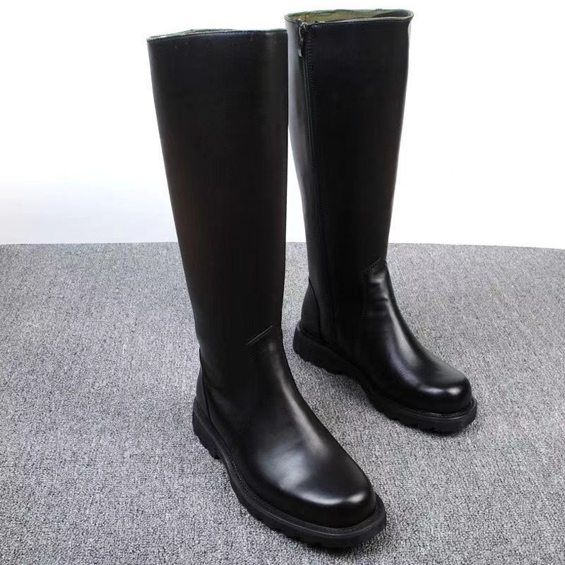 Men's Solid Color Minimalist Leather Long Boots