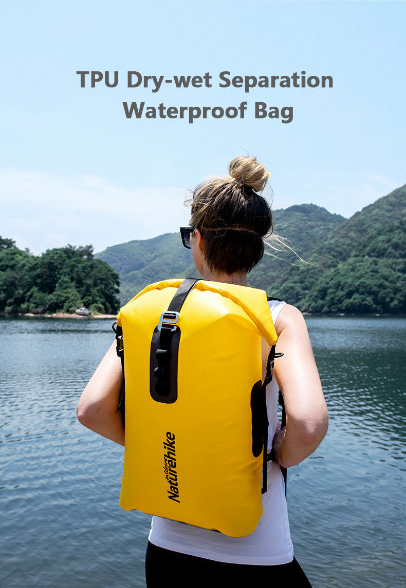 Outdoor Waterproof Bag Dry-wet Separation 28L Swimming Waterproof Backpack TPU Fabric Portable Swim Drifting Beach