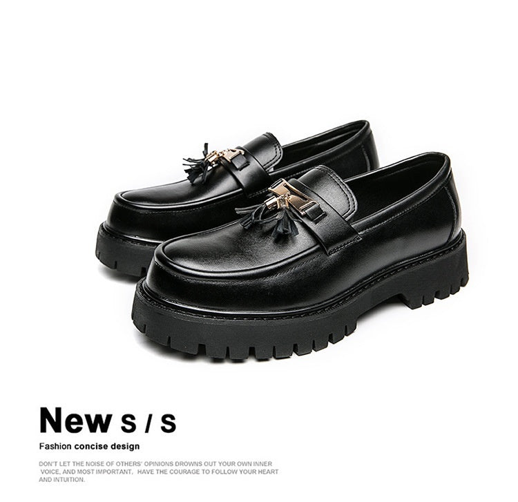 Men's Shoes British Style Black Leather Shoes