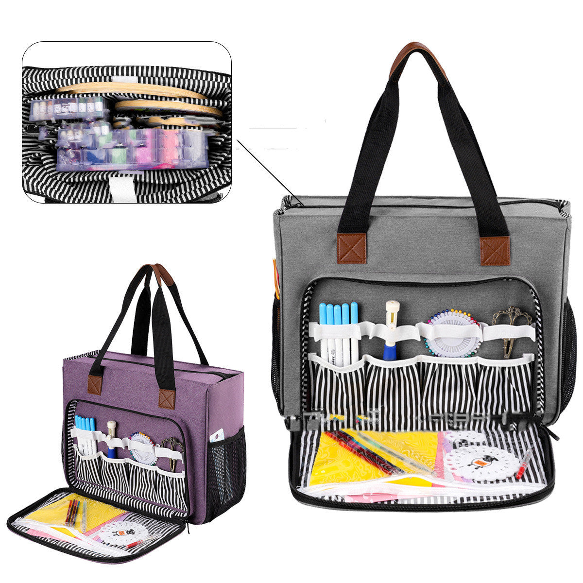 Embroidery Tool Storage Oxford Cloth Bag Double-layer Cross Thread  Weaving Tools