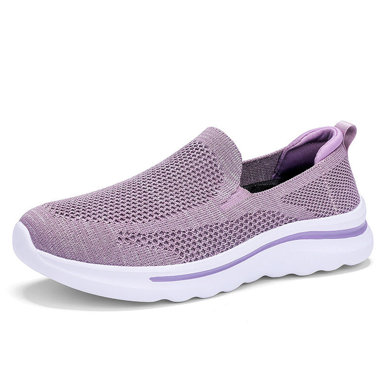 Chaussures plates de jogging pour femmes en maille respirante pour le sport et la marche