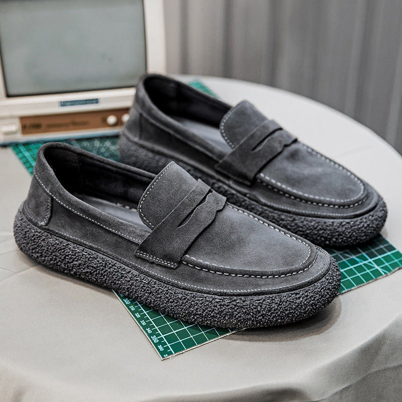 Chaussures décontractées tendance en cuir véritable et daim pour hommes