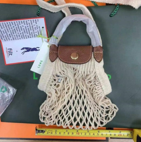 Bolso bandolera tejido tipo canasta para mujer