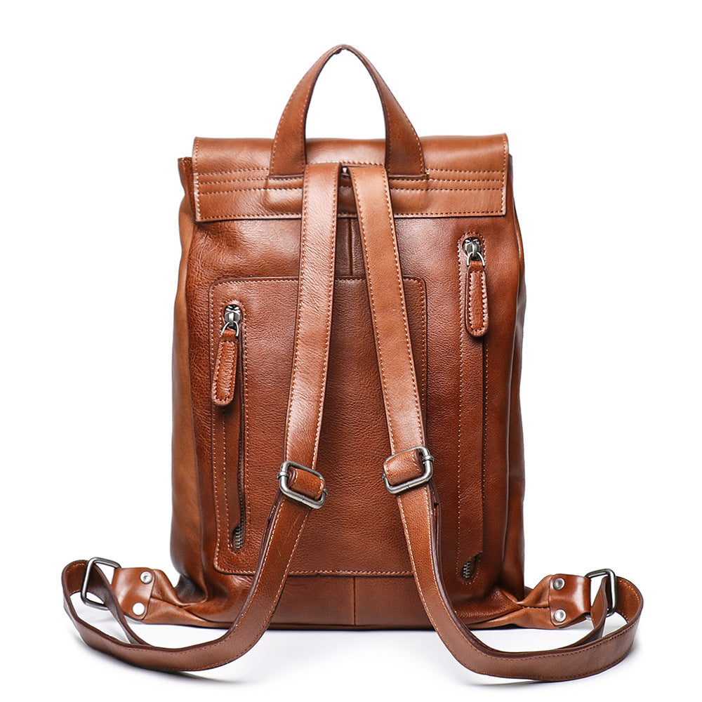 Sac à dos en cuir de vachette tanné végétal pour homme