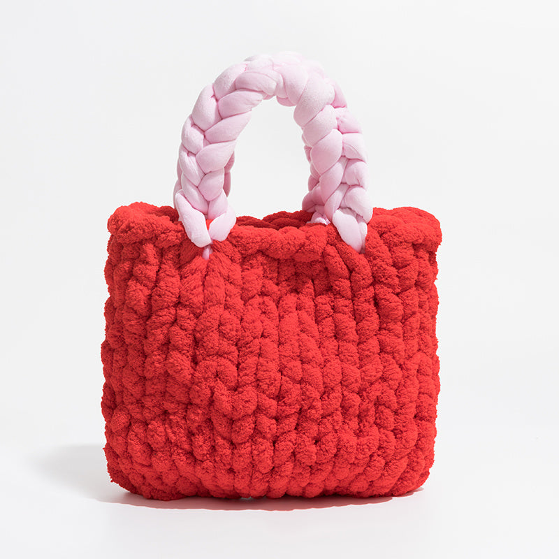 Bolso tipo cubo tejido a mano para mujer