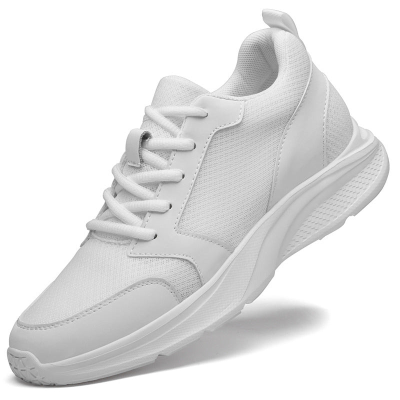 Breathable Flying Woven White Shoes For Boys Height Increasing