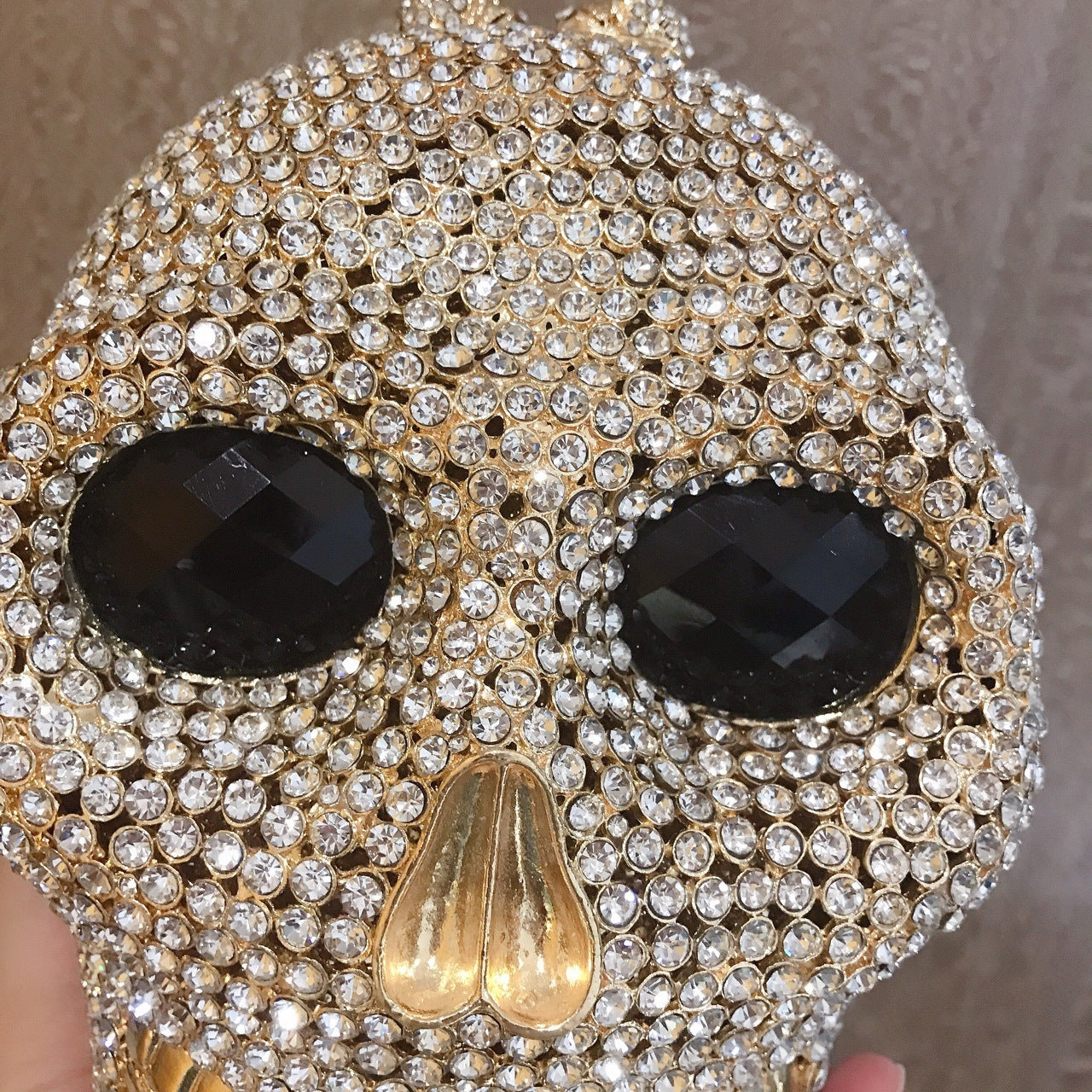 Organizador de cenas con forma de calavera de diamante para mujer