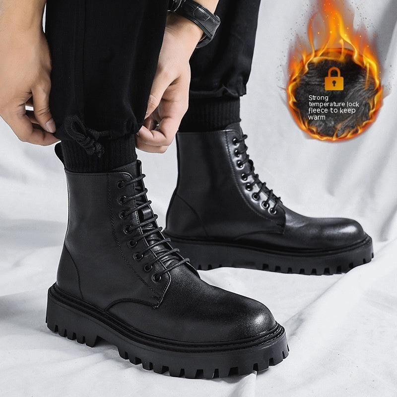 Botas altas nuevas de cuero para hombre