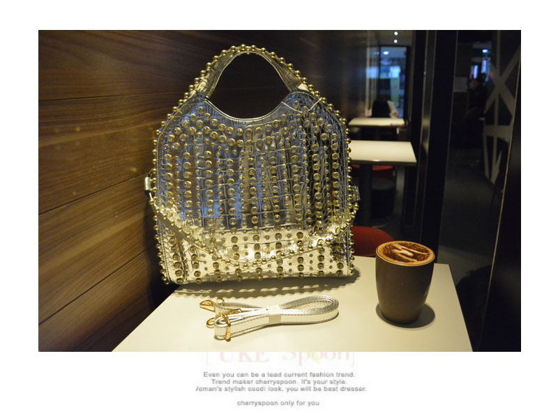 Bolso de mano tipo mensajero con diamantes de imitación tachonados