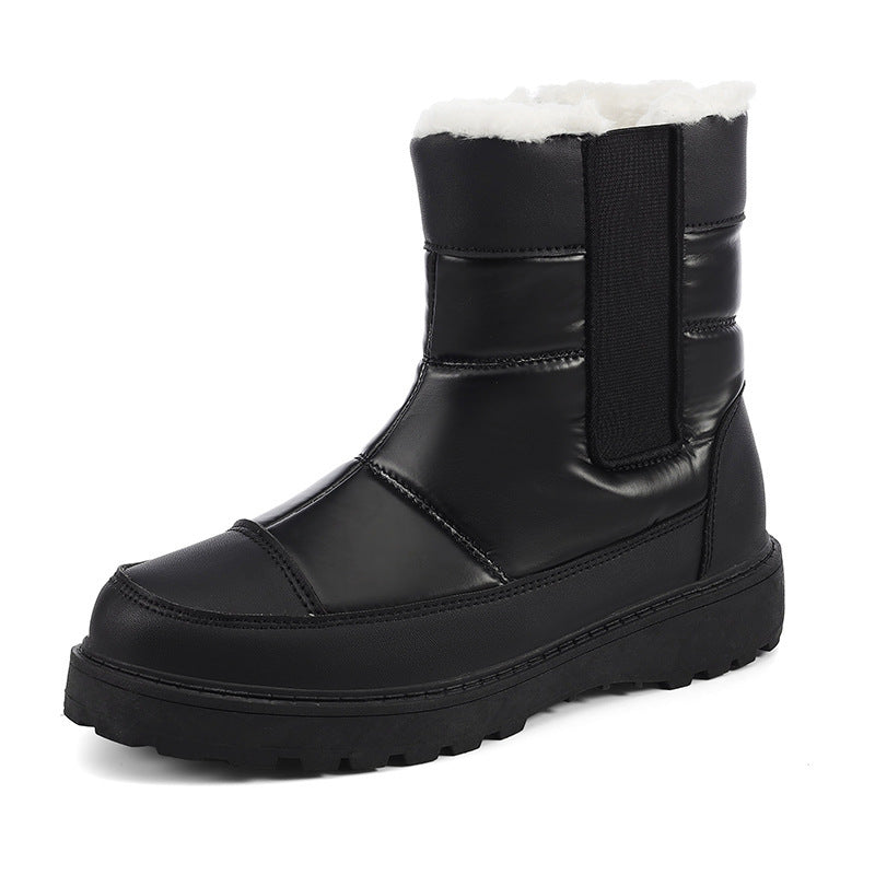 Botas de nieve para mujer cortas, cálidas, acolchadas y gruesas de terciopelo