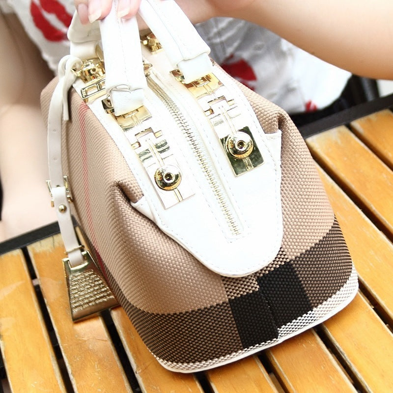 Fashion Shoulder Bag Handbag Check Stripe Bag