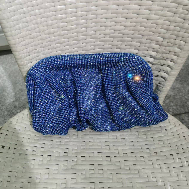 Bolso de mano para mujer con diseño de ilusión de diamantes y clip de diamantes de imitación