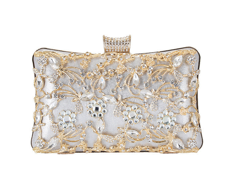 Elegante bolso de mano con diamantes de imitación para cena, bolso de mensajero con cadena de fiesta de marca de lujo para mujer