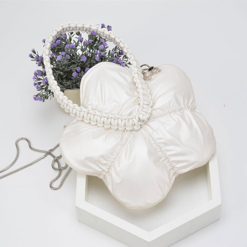 Sac à main tissé à fleurs de petite taille pour femme