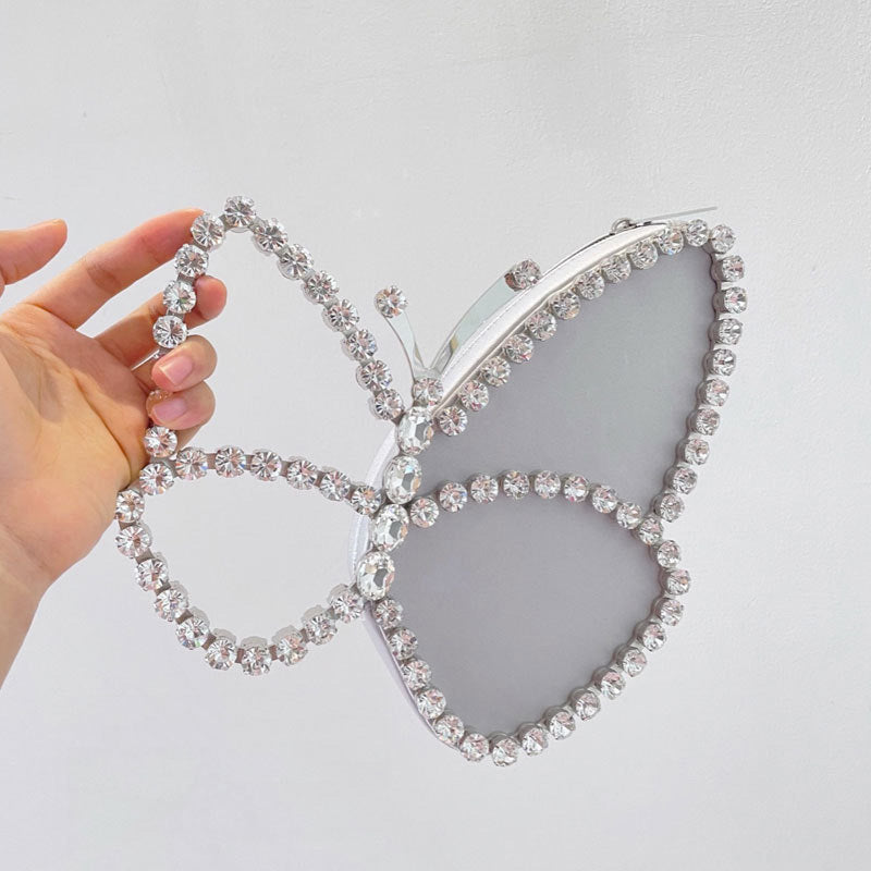 Bolso de mano de mariposa de moda con diamantes Bolso de mano de cena con diamantes