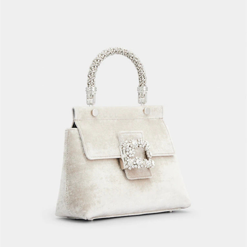 Sac fourre-tout en diamant avec fleur en strass de niche