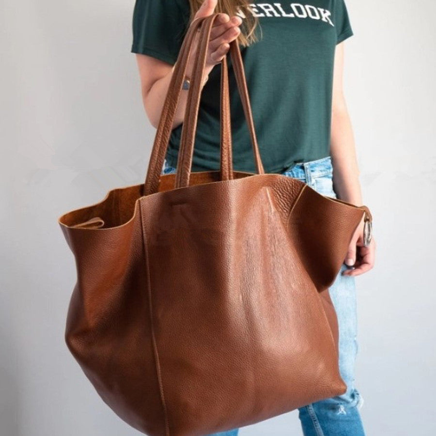 Nuevo bolso de mano grande para mujer, de piel suave, de gran capacidad, portátil, con un solo hombro