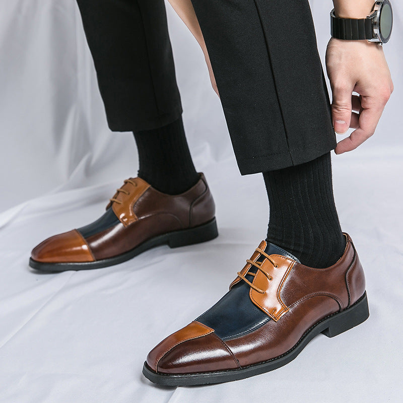 Zapatos formales de negocios, informales, de punta cuadrada, de cuero, de talla grande