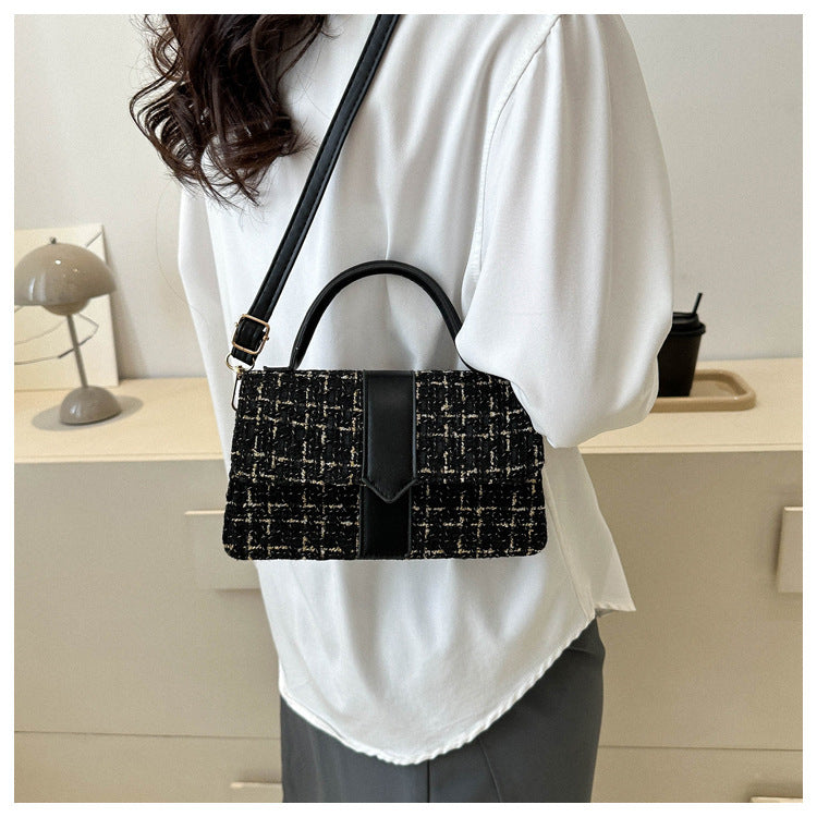 New Trendy Textured One-shoulder Crossbody Korean Women Bag