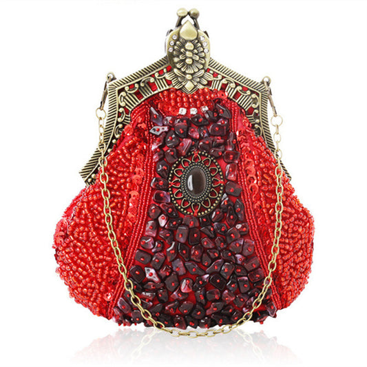 Women's Vintage Heavy Beaded Evening Bag