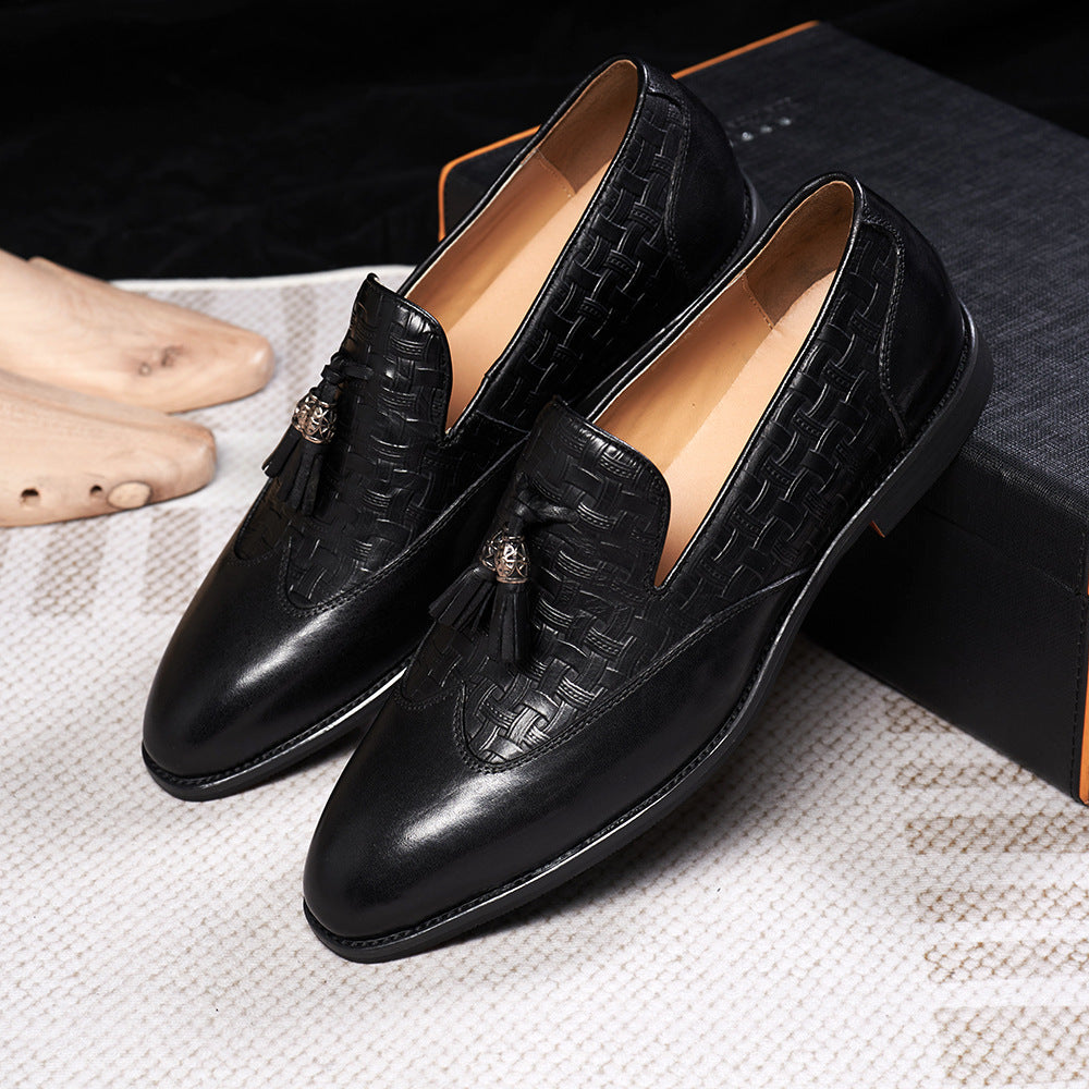 Men's Tassel Business Casual Leather Shoes Handmade Wedding Banquet