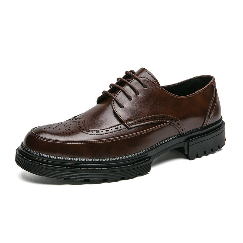 Zapatos de cuero puntiagudos de estilo coreano para hombre, ropa formal informal de estilo británico de moda