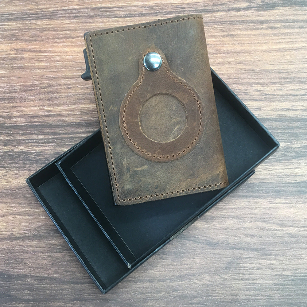 The First Layer Of Multi-card Slots Anti-theft Belt Positioning Leather Wallet