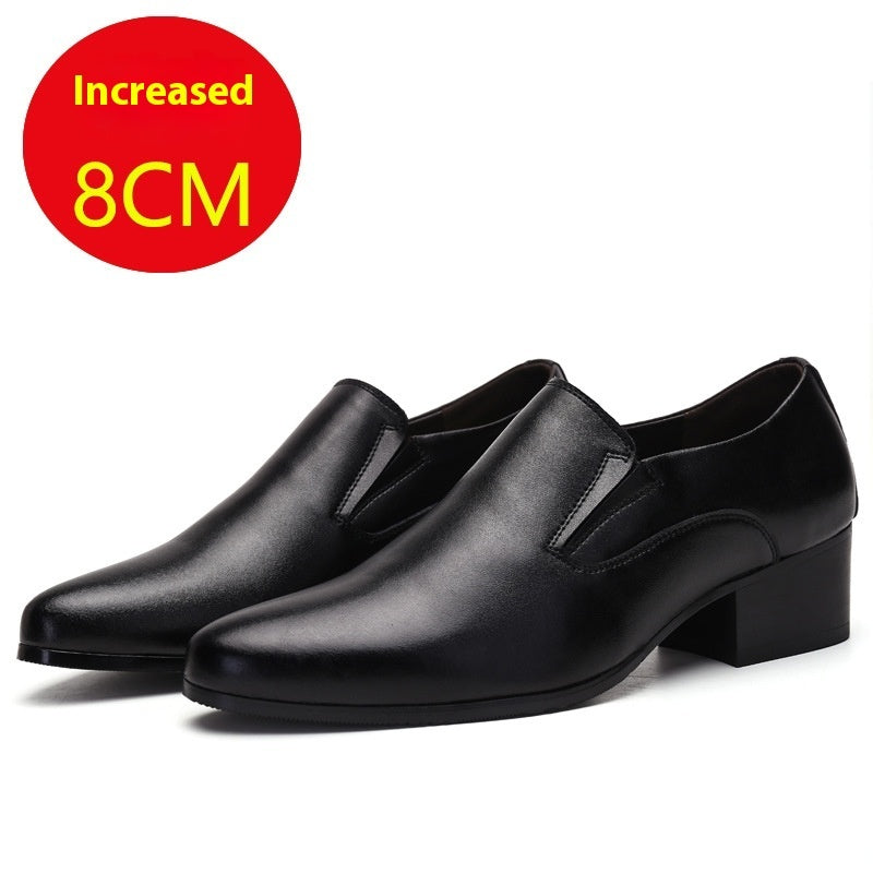 Zapatos de tacón alto de piel con punta y tacón alto de piel auténtica para hombre