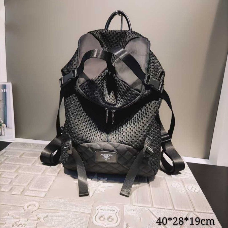 Mesh Double Pull Head Personalized Fashion Backpack