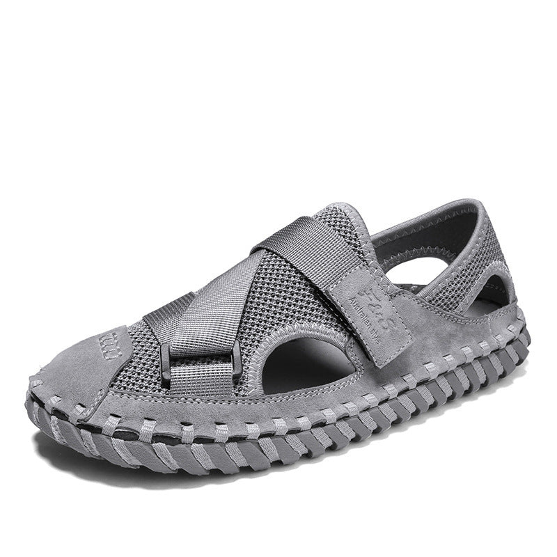 Sandalias de malla transpirables con suela suave y hueca para playa de verano para hombre