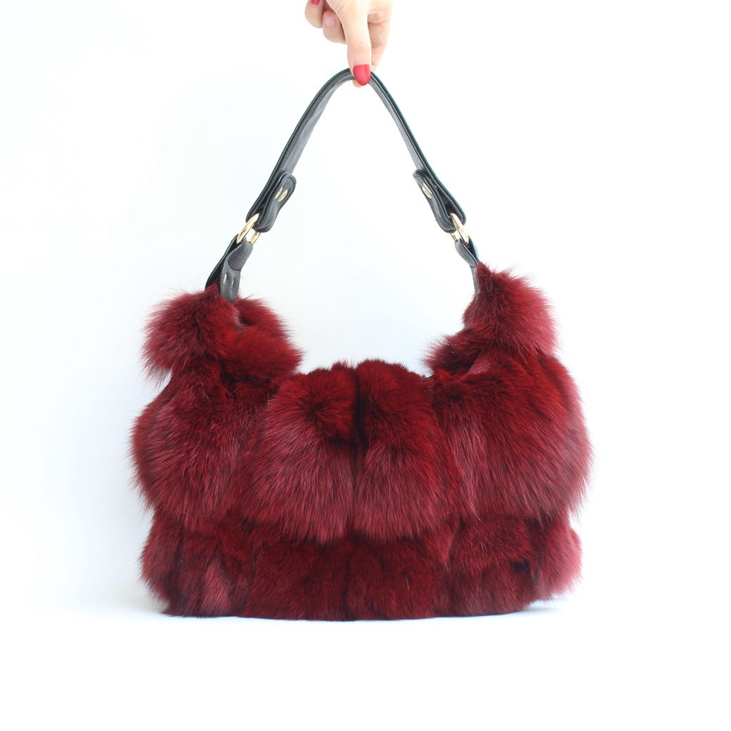 Fur Fox Hair Women's Bag Single Shoulder Belt