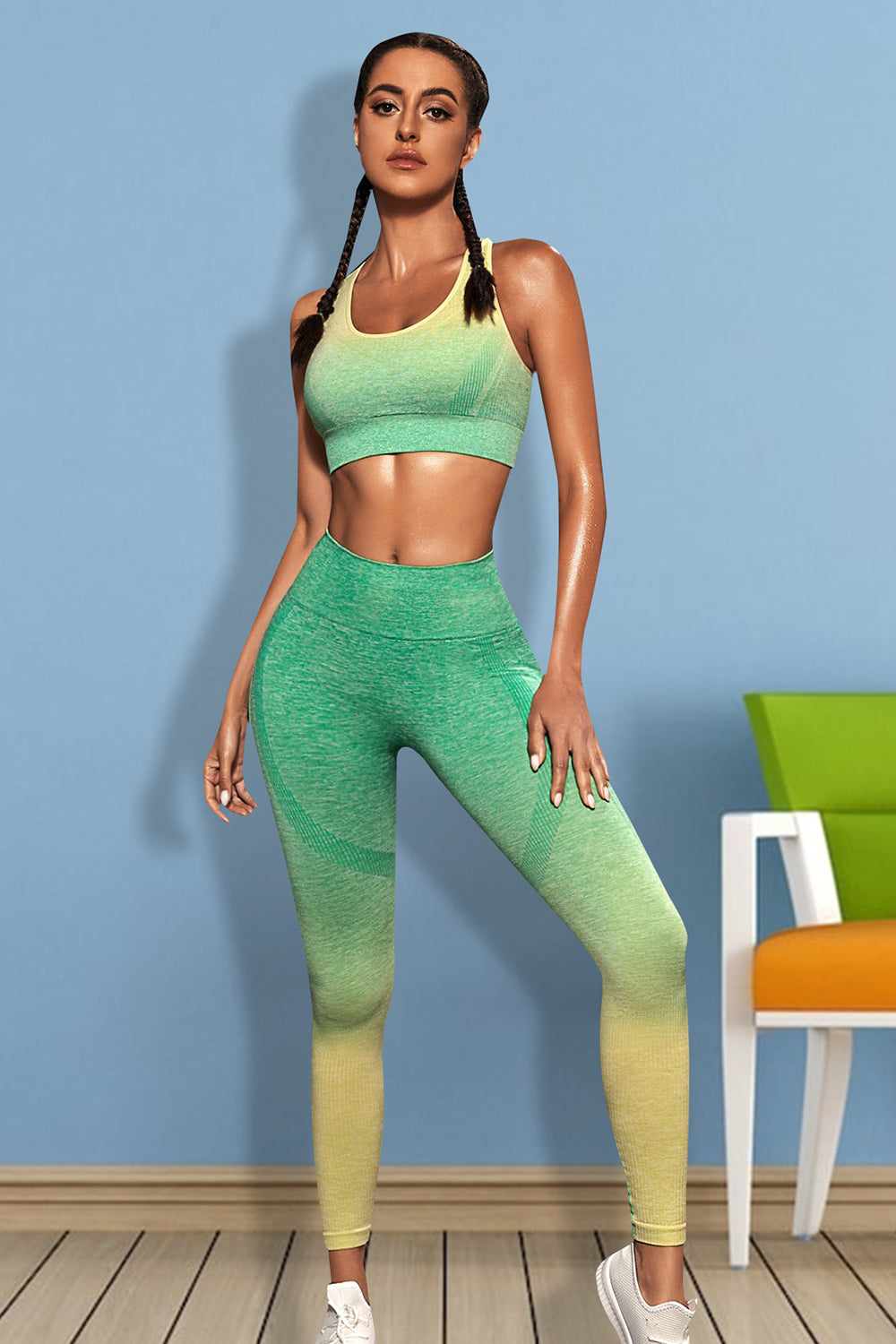 Ensemble débardeur et legging de sport dégradé