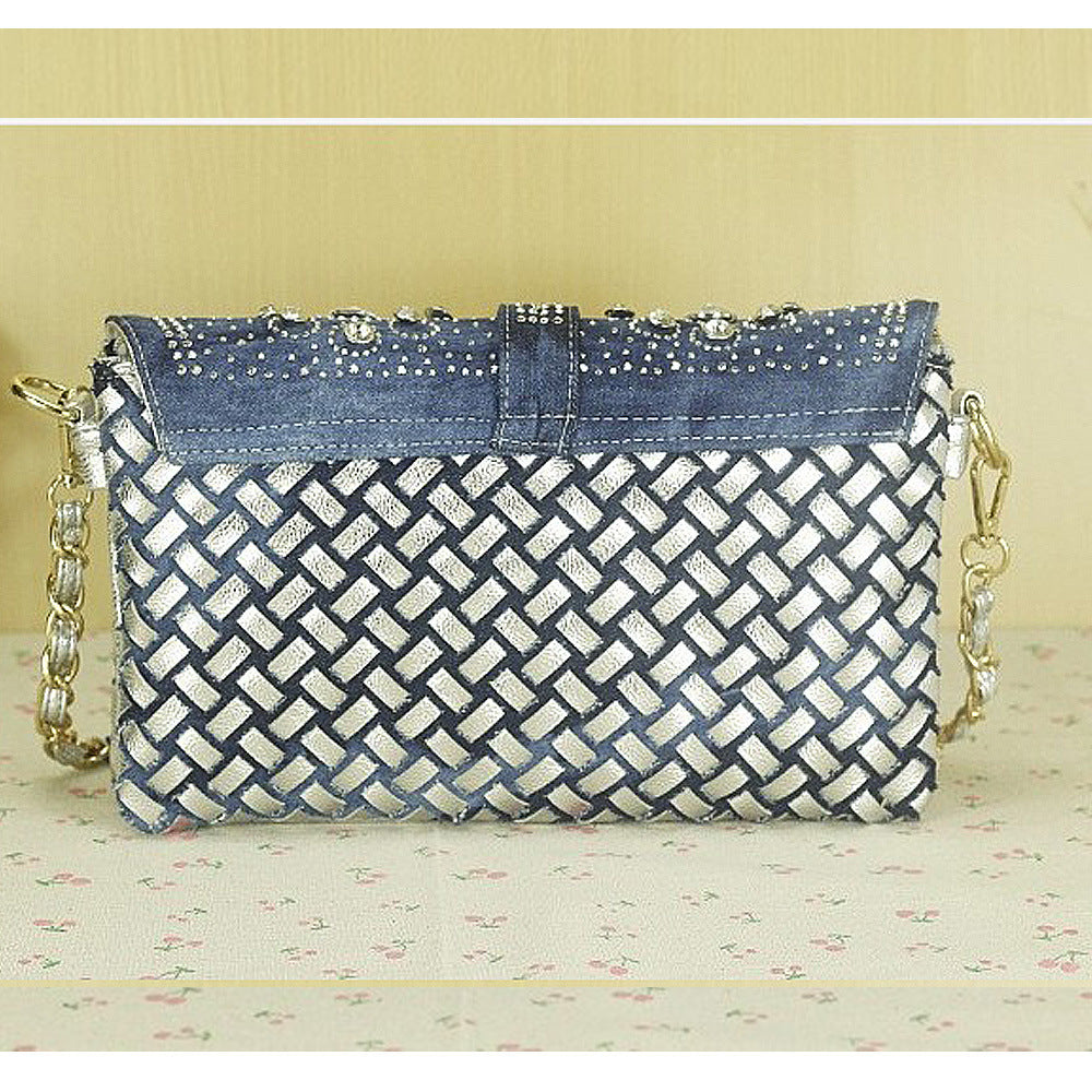 Sac bandoulière en denim à une épaule Diamond