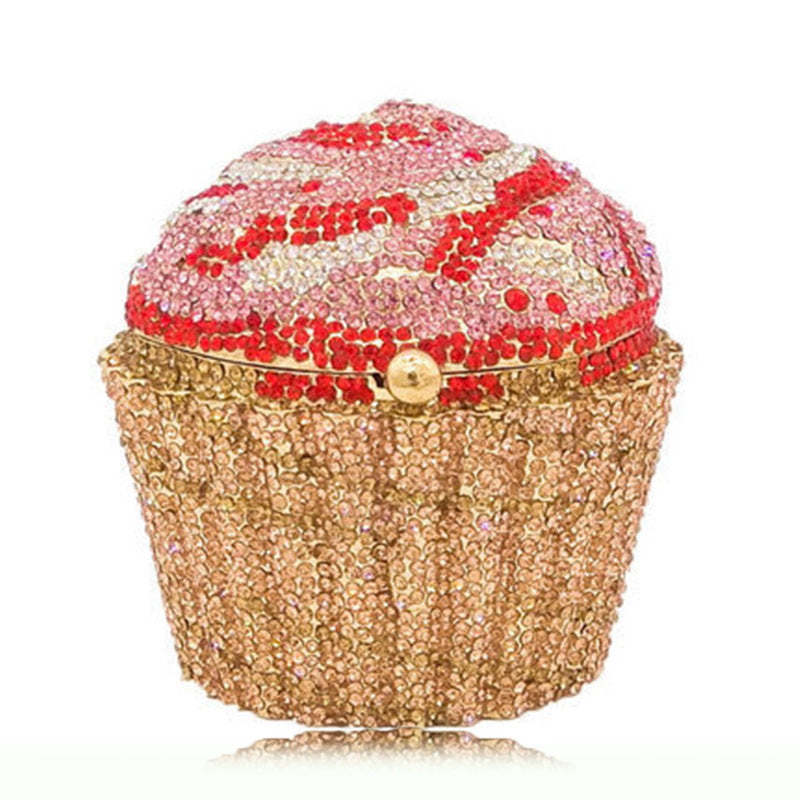 Petit gâteau crème glacée sac plein de diamants en métal diamant banquet femme