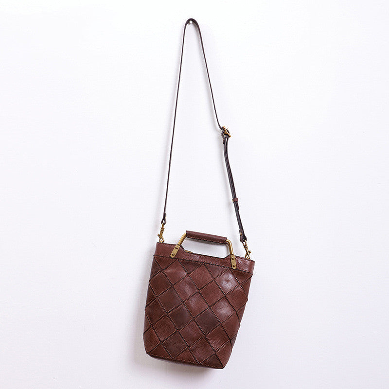 Bolso bandolera retro de mano con un solo hombro para mujer