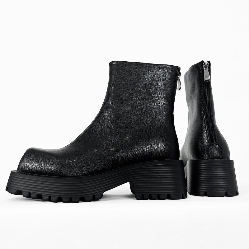 Botas Martin con plataforma y punta cuadrada de moda para hombres y mujeres