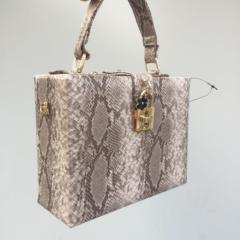 Bolso de piel con estampado de serpiente para mujer, estilo europeo y americano