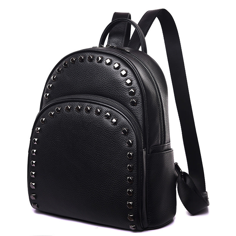 Mochila informal de cuero de moda para mujer que combina con todo