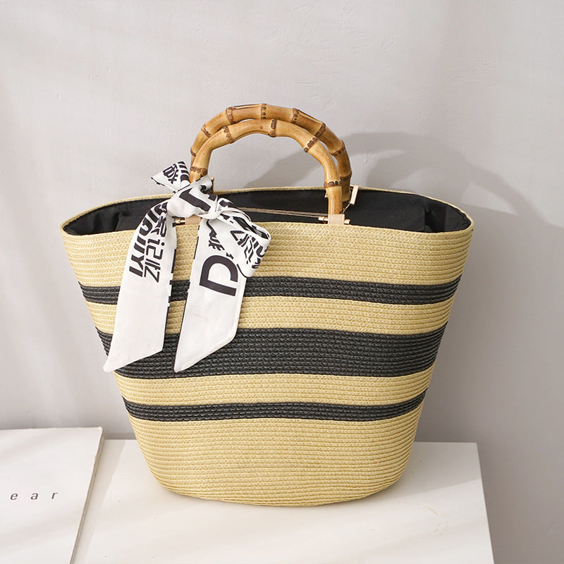 Large Capacity Niche Handbag Straw Woven Bag