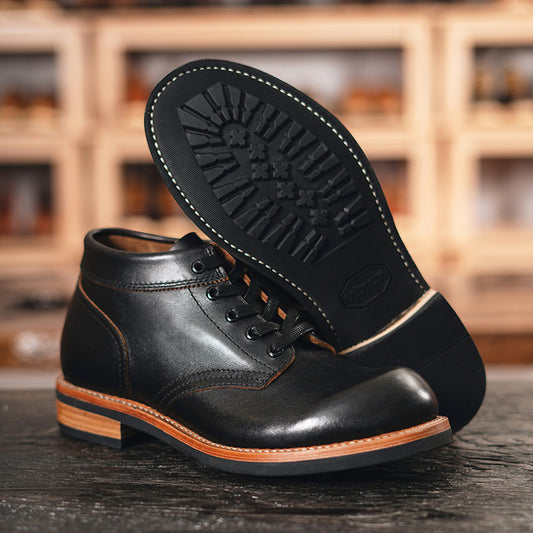 Bottines courtes basses en cuir pour hommes, baskets de loisirs à tête ronde