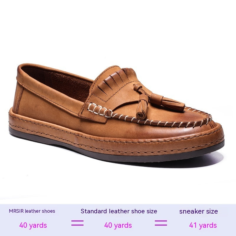 Summer British Style Leather Slip-on Casual Men's Shoes