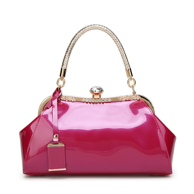 Patent Leather Shiny Handbag Women's One-shoulder Diagonal Bag