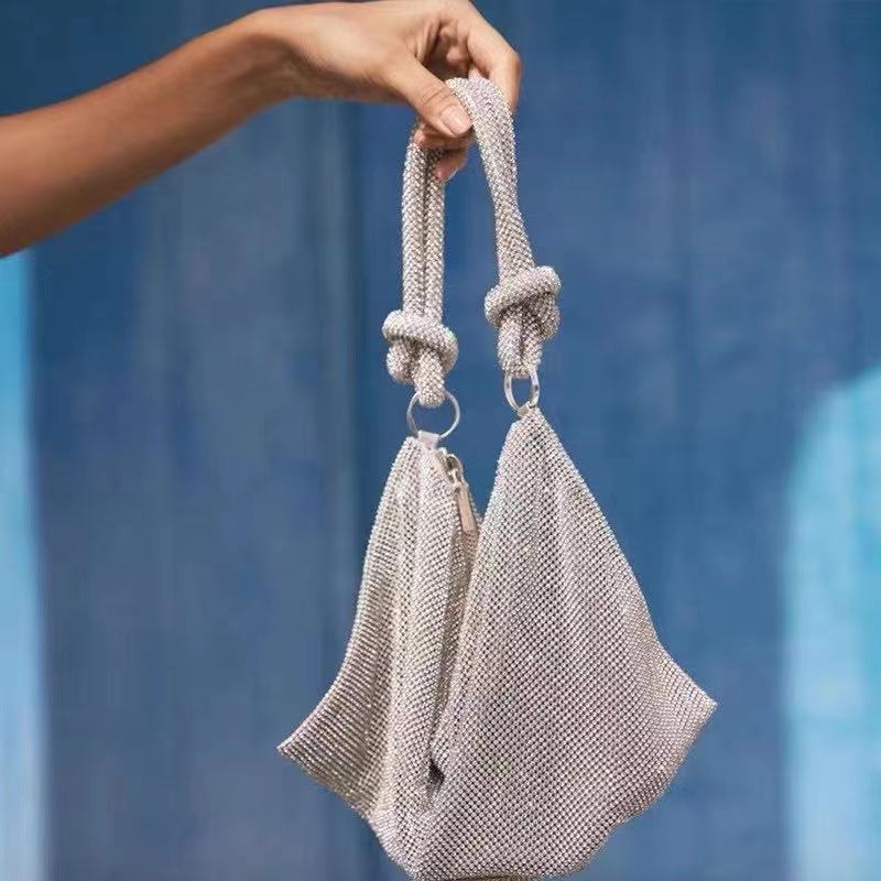 Bolso de diamantes de imitación de moda, versátil, informal y sencillo