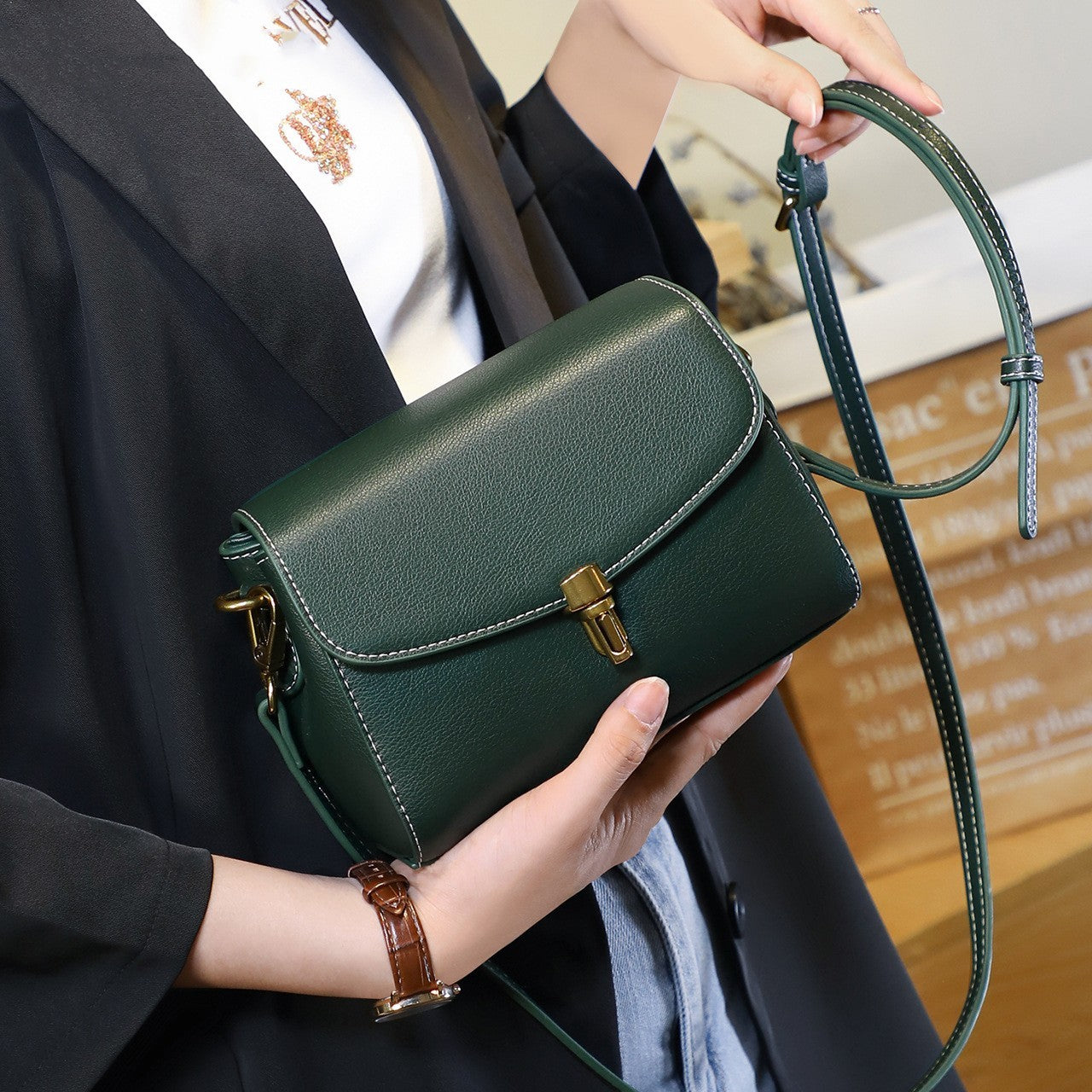 Trendy Leather Slung Shoulder Bag