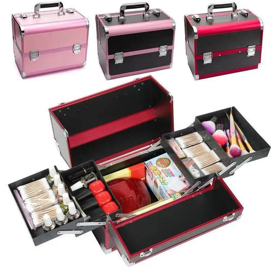 Portable Makeup Aluminium Embroidery Nail Art Toolbox