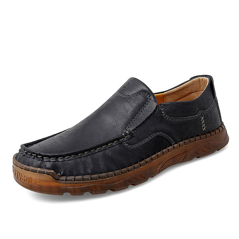 Zapatos casuales de cuero transpirables y modernos de talla grande para hombre